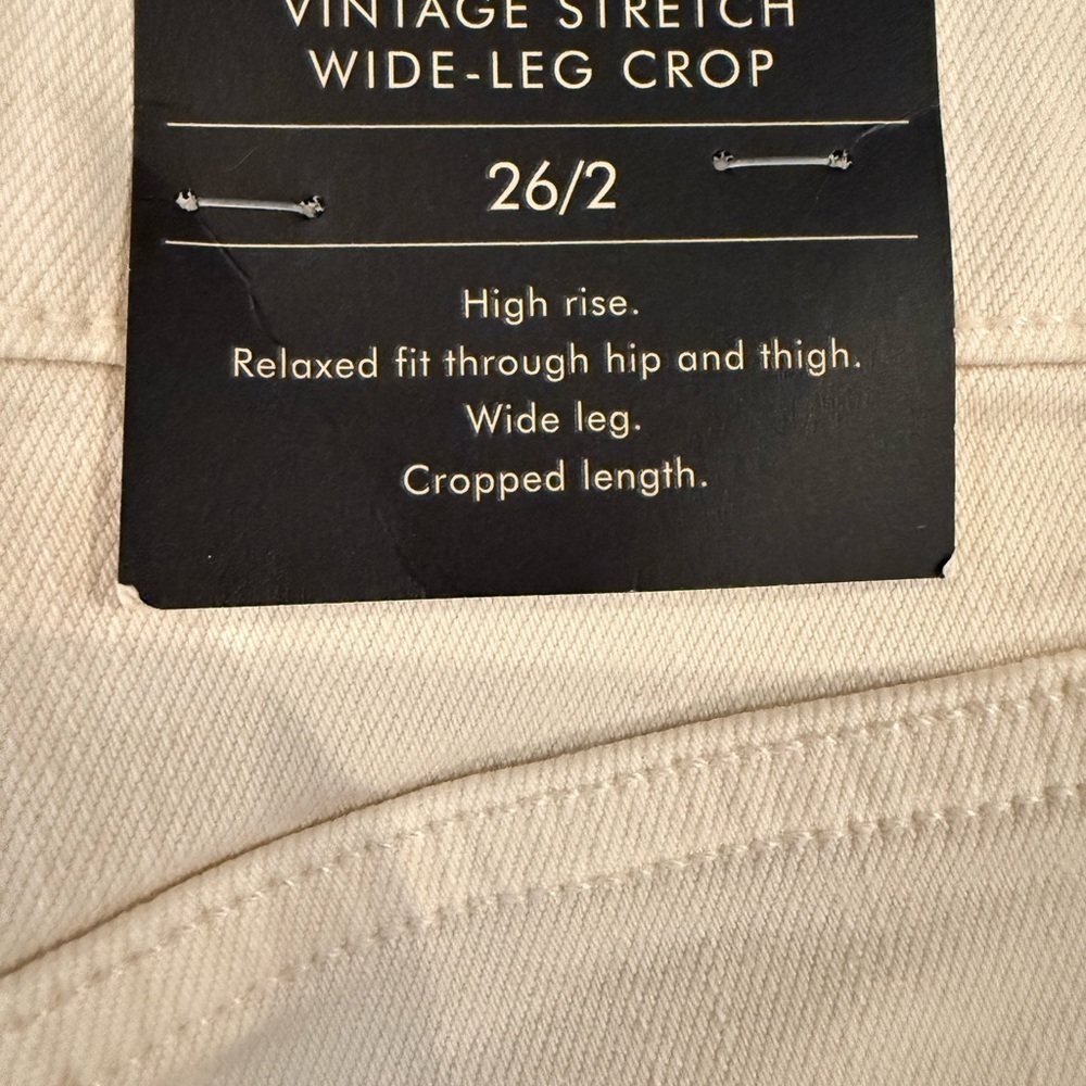 Banana Republic Cream High Rise Wide Leg Crop Jeans Size 26 Modern Minimalist - Picture 6 of 10